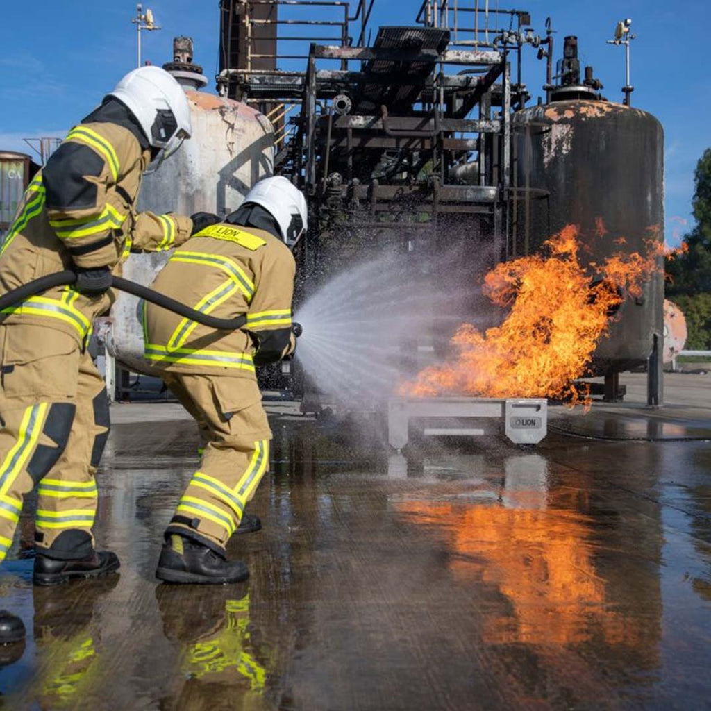 Magnum Hose Line & Fire Extinguisher - fire fighters putting out a fire