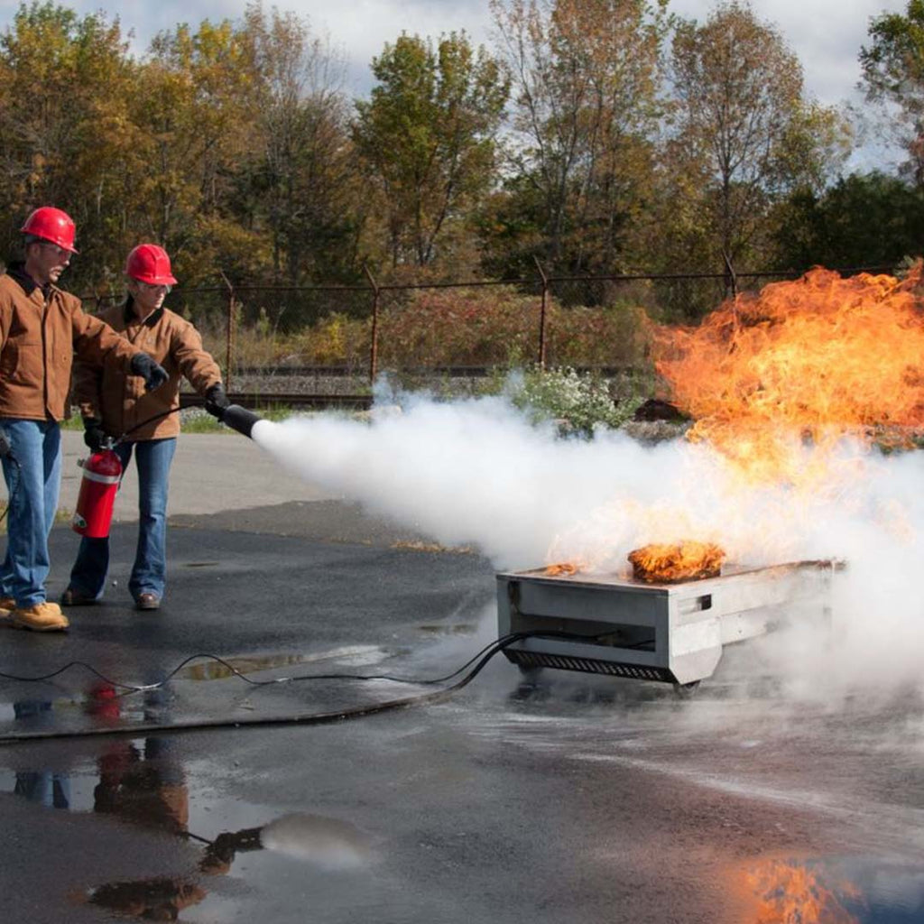 Magnum Hose Line & Fire Extinguisher putting out a fire